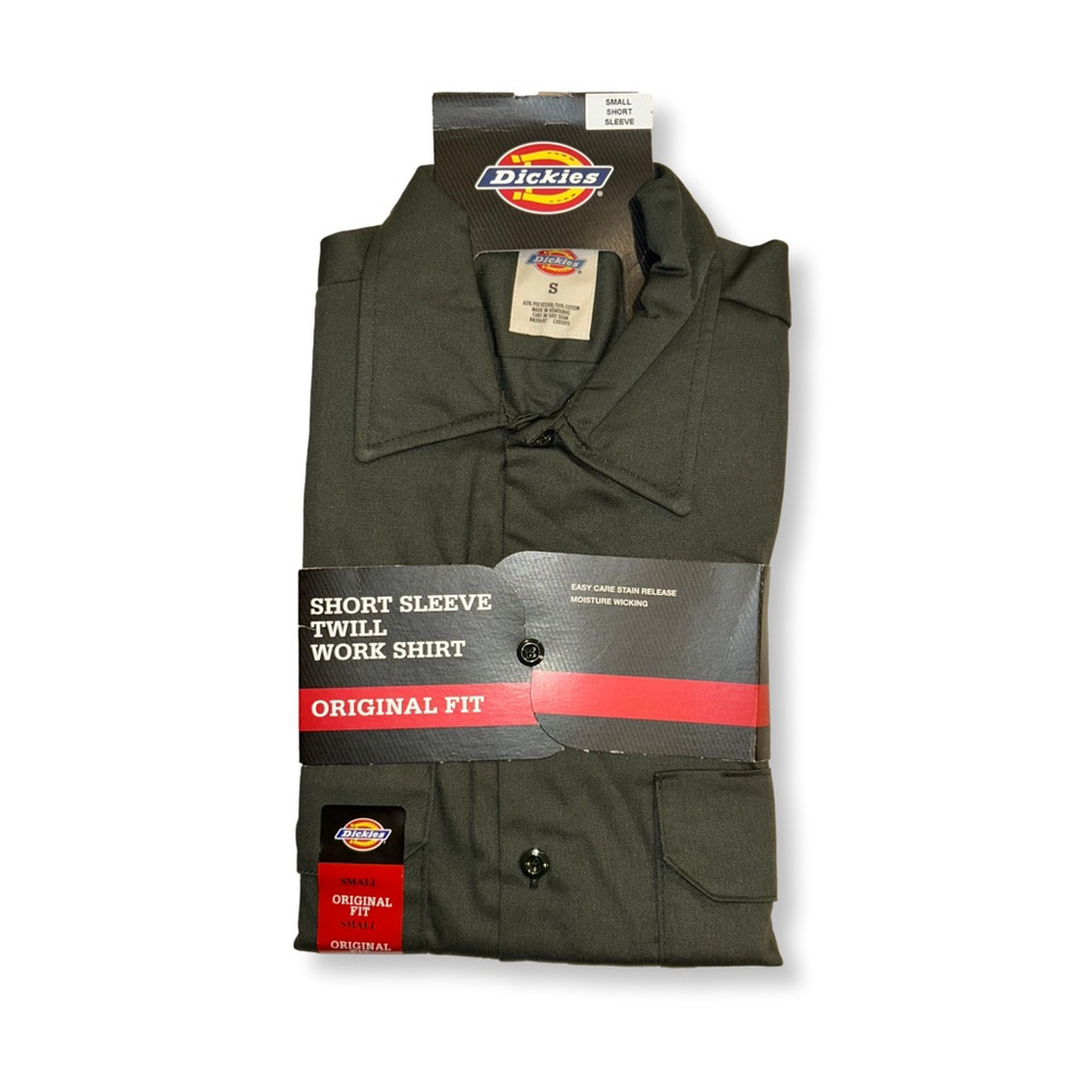 Dickies Men's Short-Sleeve Work Shirt - Olive Green Small - Picture 5 of 9
